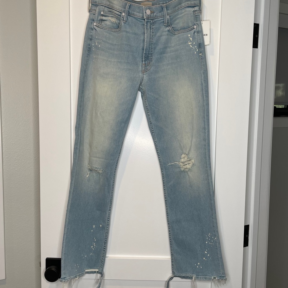 MOTHER The Dutchie Ripped Ankle Jeans